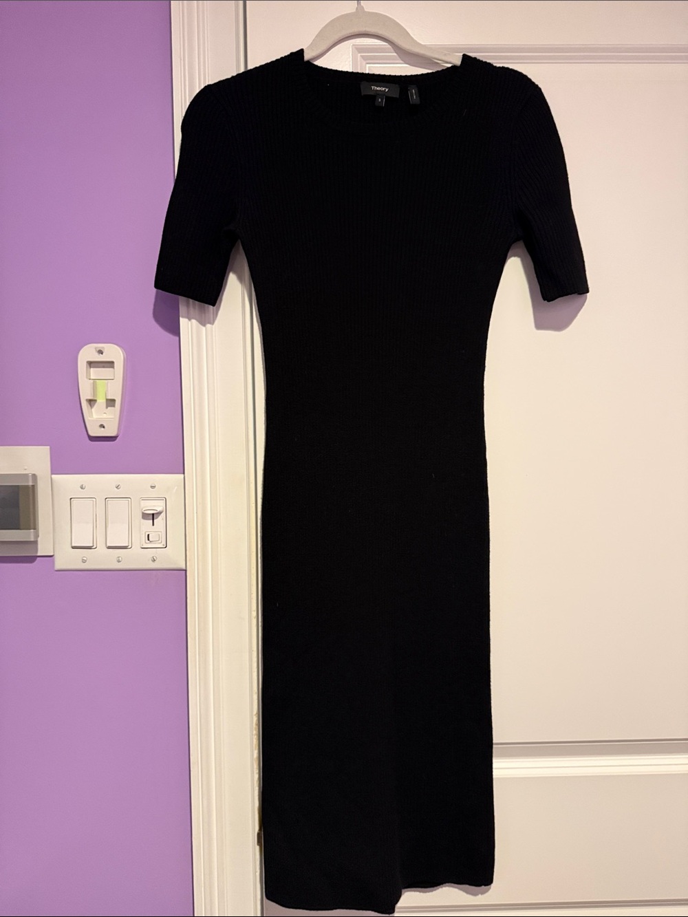 Theory black midi sweater dress